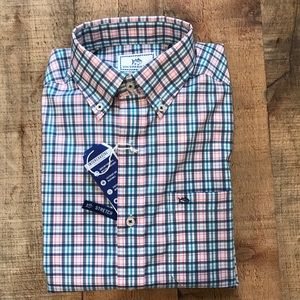 Southern Tide Blue Plaid Sun Protection Shirt Sm